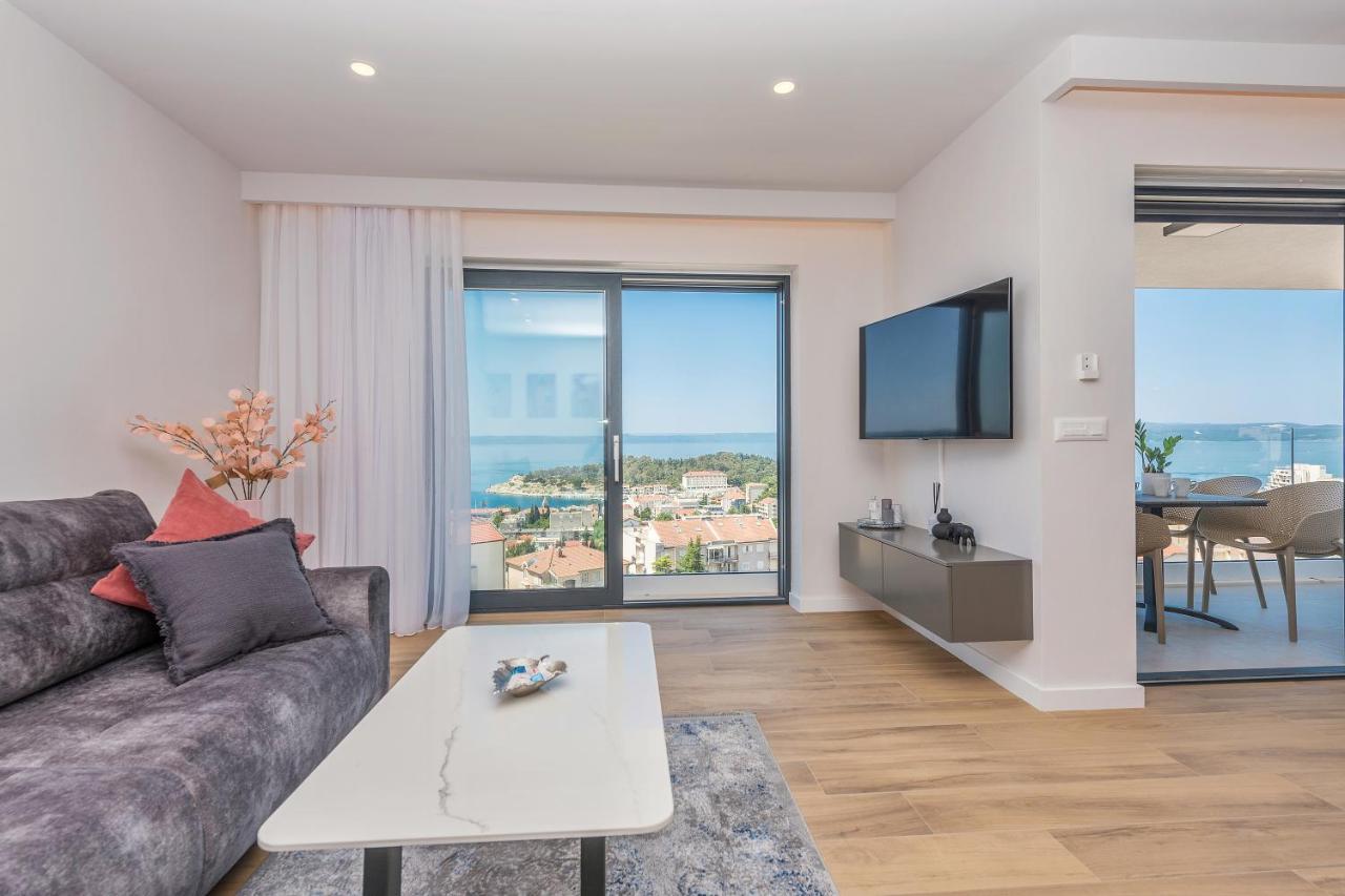Luxury Adria Sea & City View Apartment Makarská Exteriér fotografie