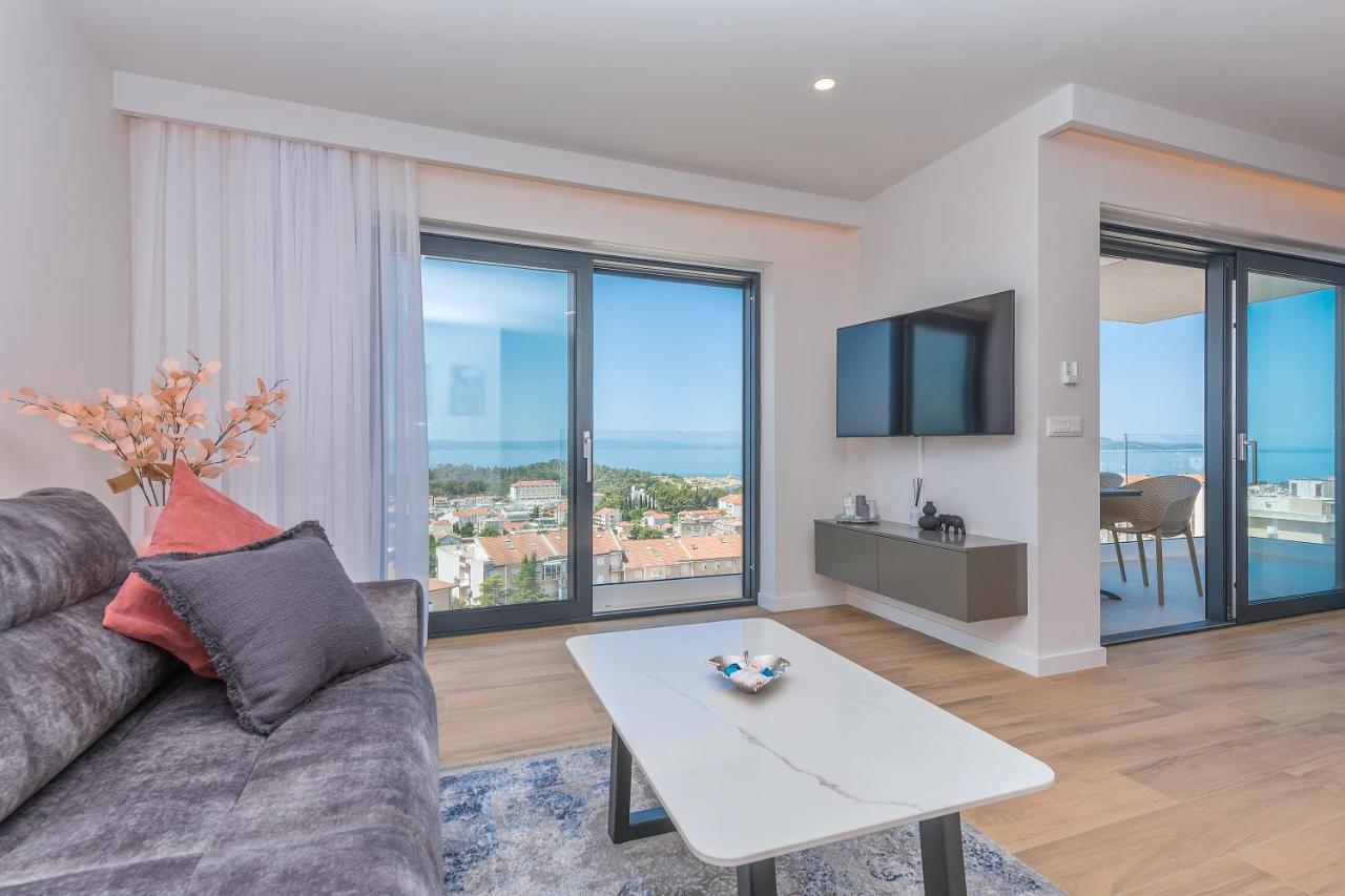 Luxury Adria Sea & City View Apartment Makarská Exteriér fotografie